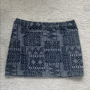 H&M Navy and White Geometric Mini Skirt